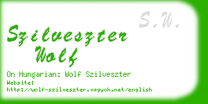 szilveszter wolf business card